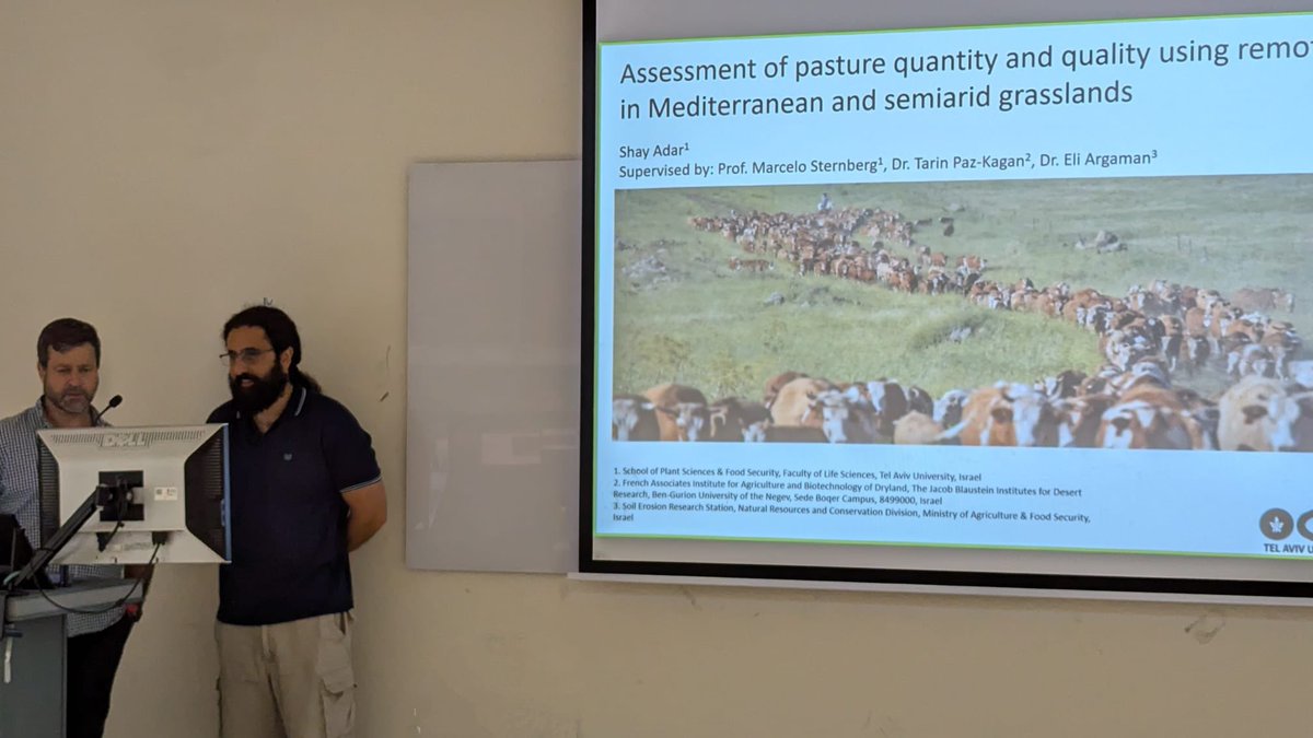 TAU School of Plant Sciences (@tauplantsci) on Twitter photo Congratulations to Shay Adar on his concluding PhD seminar. Shay used an interdisciplinary approach to study grazing in pasture during climate change.☀️🌱🐄 Congratulations to Shay Adar on his concluding PhD seminar. Shay used an interdisciplinary approach to study grazing in pasture during climate change.☀️🌱🐄
