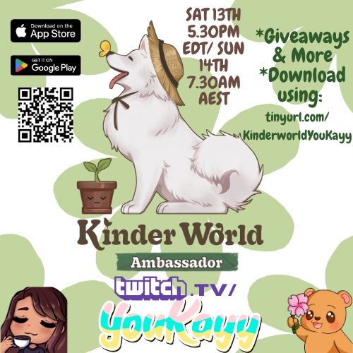 youkayy_twitch's tweet photo. GIVEAWAY WHILST PLAYING #TakeMeOrLeafMe Dating Sim Game also by @kinderworldgame
🪴Kinder World Cottage Core Pack
🪴Kinder World Wellness Pack
Being a huge Mental health advocate it only makes sense to become an Ambassador for a Cosy healing wellbeing game https://t.co/JmVWpktA40 https://t.co/DHE0CBUoNQ