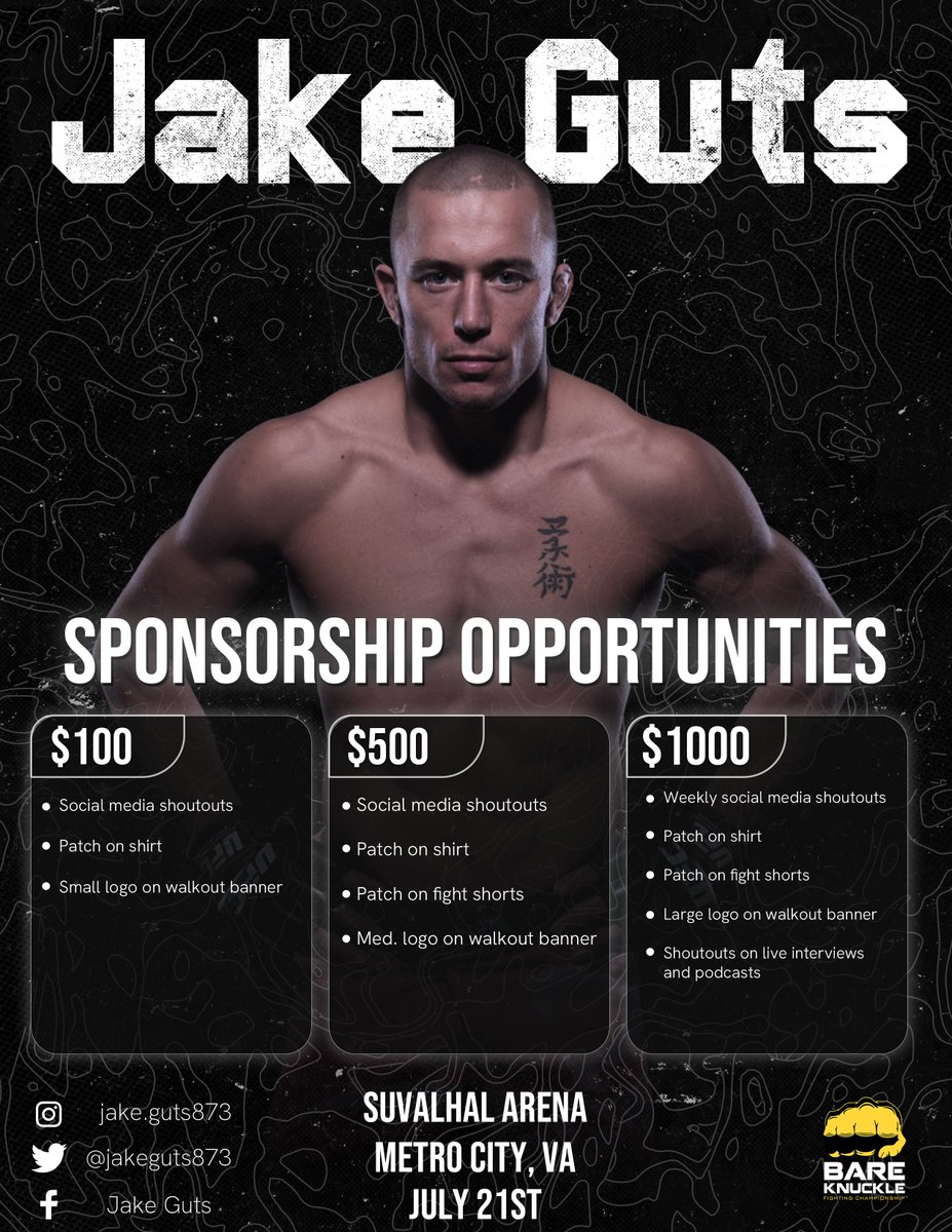 Designed some flyers/mockups for helping fighters with reaching out to sponsors! 🔥 

#BKFC