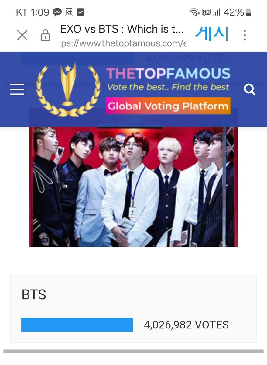 이기는게 맞지
일단 이기고 보자요❗️
thetopfamous.com/exo-vs-bts/

I vote #BTS to the #BestKpopGroup2024

꾸기도 😁
thetopfamous.com/liam-payne-vs-…

I vote #BestSinger2024 to the
#JungKook