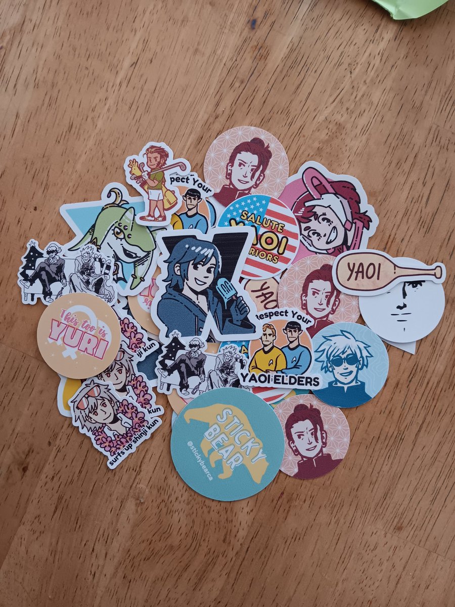 jinglians's tweet photo. another order from @stickybearca that i forgot to post. buy their stickers. https://t.co/prZ0jAs16h