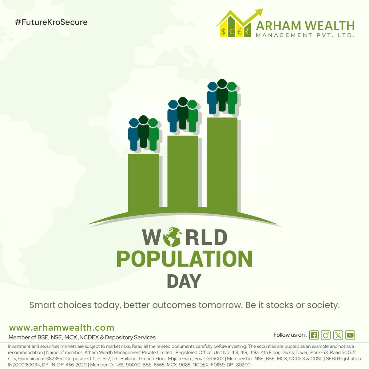 ArhamWealth's tweet photo. ๐ฑ ๐ Letโs make smart choices and invest in a better future, this World Population Day!
#WorldPopulationDay #FutureKroSecure #GlobalGoals #SustainableFuture #Empowerment #FutureLeaders #ArhamWealth #StockMarket https://t.co/J2gxj3CJRs