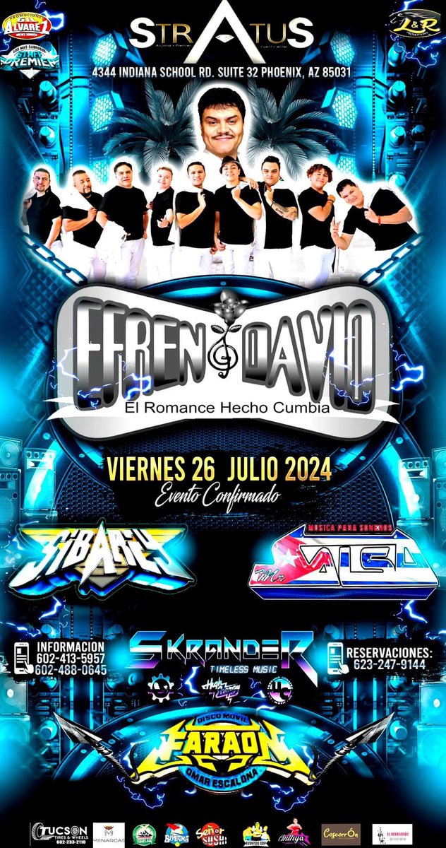 efrendavidd's tweet photo. "Gira U.S.A. 2024" 🇺🇸
Nos vemos este Viernes 26 de Julio en El Stratus Event Center de Phoenix Arizona 
Staff Premier

Efren David

Contrataciones:
🇲🇽CDMX: 55 18 51 12 99
🇺🇸 USA:   (971) 401 6537
                  (702) 292 3497 https://t.co/63l9mJ5kes