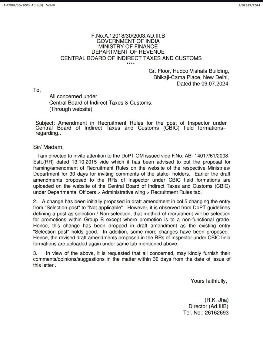 Ministerial Officers' Association, CBIC tweet media