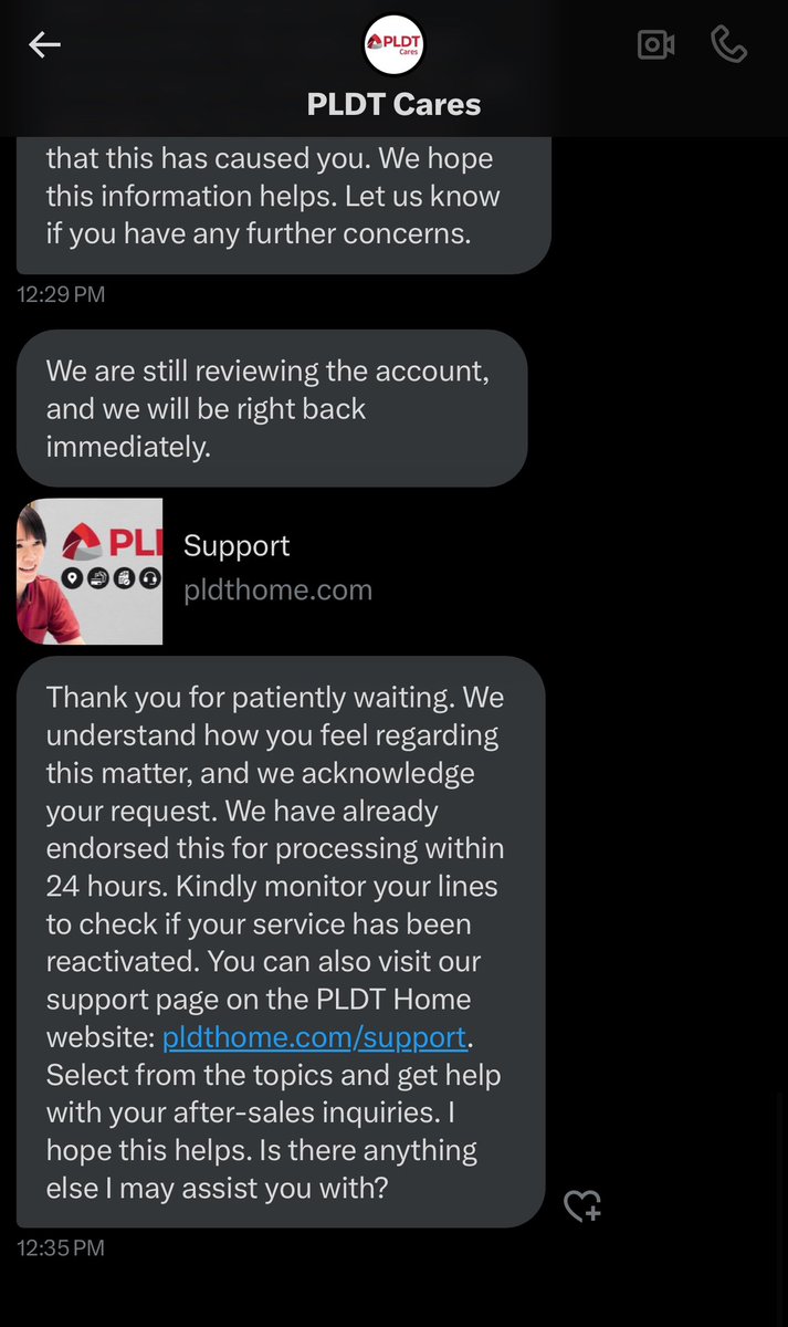 jeneralpractice's tweet photo. @PLDT_Cares UPDATE:

Look at them sending me the exact same message. 🤷🏻‍♀️ Suko na ko PLDT.

Shift to @enjoyGLOBE Globe Fibr na kayo. https://t.co/tGfuab82vj