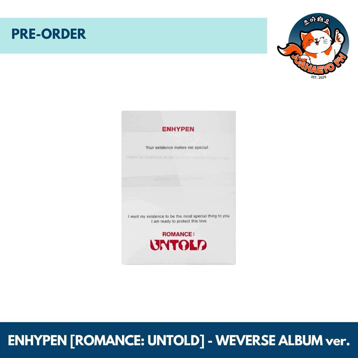 Joahaeyo_Ph's tweet photo. PH GO • #JoahaeyoPHGO
wts lfb enhypen enha sell pre-order

ENHYPEN ROMANCE : UNTOLD ALBUM
WEVERSE ALBUMS VERSION

SUPPLIER (NO POB) - ₱380
WEVERSE - ₱575

Deadline of Payments:
At least ₱150 until July 17
Balance + SF until July August 04
https://t.co/ixjgJ0w6PS

SHOPEE COD
https://t.co/LwlaOuaQ7K

Release: July 12, 2024
DOO: until OOS
Normal ETA: 3-6 weeks after release

• Shopee c/o or Reg Shipping ✔️
• Store pick-up ✔️

Maps: https://t.co/RCFLIvPSA9