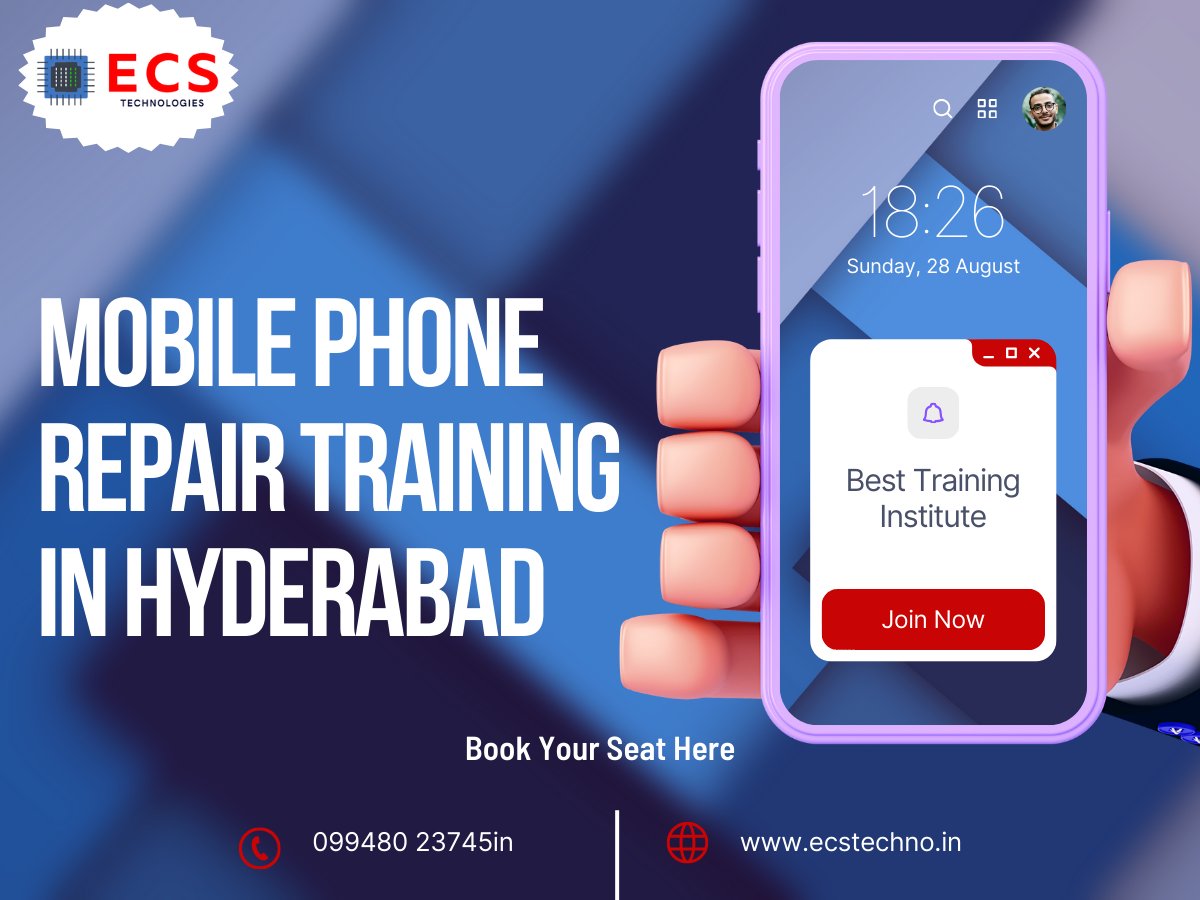 ecs_techno's tweet image. Mobile phone repair training in Hyderabad! Learn from experts &amp;amp; get certified. 
Visit Here-  ecstechno.in
Call now-  099480 23745

#MobilePhoneRepairTrainingInHyderabad #ECSTechnologies #MobilePhoneRepairCourse 
#HyderabadTrainingInstitute