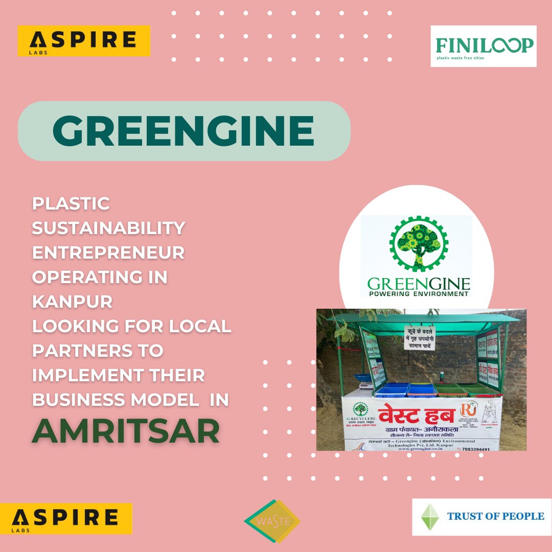 91aspirelabs's tweet photo. GREENGINE - Mobile cart-based waste hubs with incentive based collection mechanism, promoting segregation at source.

#finiloop #fpl #incubator #udaipur #jaipur #amritsar #startup #entrepreneur #innovation #plasticwastemanagement https://t.co/XBADer7sKD