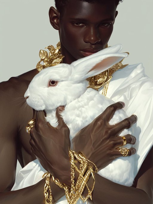 &ldquo;Mr. Wells, His Rope, and His Bunny&rdquo; 🪢🐰💁🏿&zwj;♂️💎👑🪢  #MidjourneyAI  #nijijourneyv6 https://t.co/BBZxxp4G<a href="/tag/midjourneyai"class="tags">#MidjourneyAI</a><a href="/tag/nijijourneyv6"class="tags"><span>#nijijourneyv6</span></a>