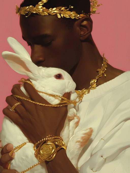 &ldquo;Mr. Wells, His Rope, and His Bunny&rdquo; 🪢🐰💁🏿&zwj;♂️💎👑🪢  #MidjourneyAI  #nijijourneyv6 https://t.co/BBZxxp4G<a href="/tag/midjourneyai"class="tags">#MidjourneyAI</a><a href="/tag/nijijourneyv6"class="tags"><span>#nijijourneyv6</span></a>