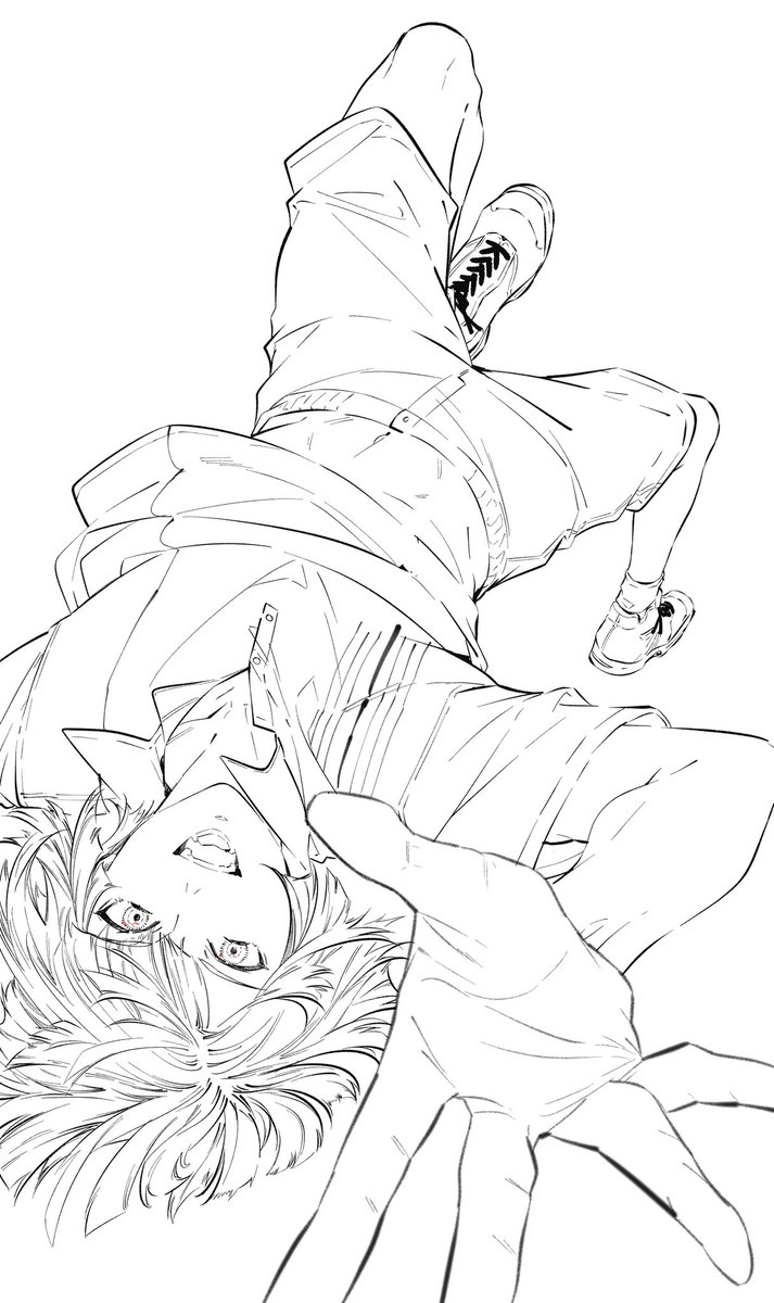 最近のやつの線画 
