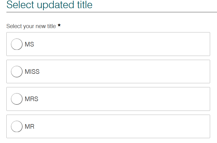 3dancingfeet's tweet photo. When the Australian Tax Office only has these *title* choices for my profile 😖😩😵‍💫👿

#womenwithPhDs #womeninacademia #titles #patriarchy #Its2024 #NotaMs #NotaMiss #NotaMrs https://t.co/asIjv7Rj3Y