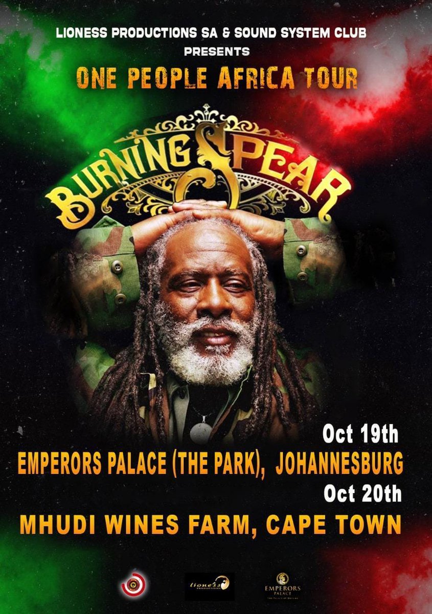 MzansiReggae's tweet photo. The Return of Burning Spear 2024
Johannesburg Oct 19
Cape Town Oct 20
🔴🟡🟢 https://t.co/P5sjcXz9aV