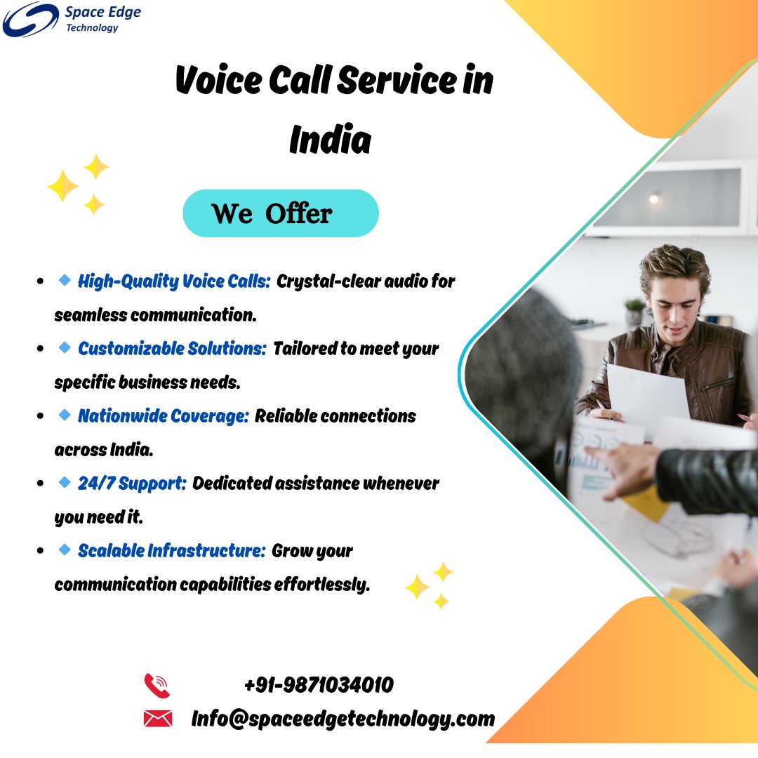 spaceedgetech's tweet image. 🚀 Upgrade Your Communication with Our Voice Call Service in India! 🚀
🔊 High-Quality Voice Calls: Enjoy crystal-clear audio for seamless conversations. 

Read More:spaceedgetechnology.com/voice-calls/
Contact No. +91-9871034010
Mail id: info@spaceedgetechnology.com

#transactionalsms