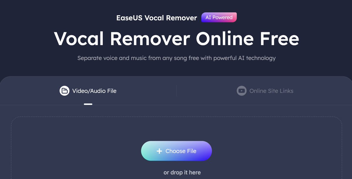 Exciting news for #music creators! 🎵

EaseUS Vocal Remover Online V1.7.2 is here with a game-changing update. 🚀 

Now you can remove vocals from #YouTube links for free! 

Try it now>> bit.ly/4eZ6v0Q