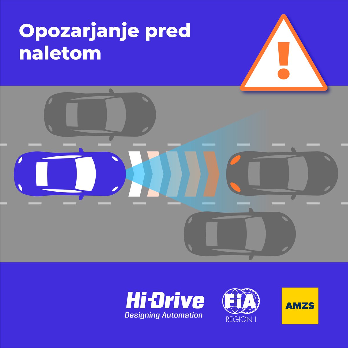 AMZS_si's tweet photo. Varnostni pripomoček in hitra reakcija voznika = varnost na cesti. @FIARegionI #hidrive @_HiDrive_ 

#VoziteVarno v teh poletnih dneh! ☀️ Za spremljanje prometa lahko uporabljate #AMZS aplikacijo. 📲

https://t.co/0cYhK6b13m https://t.co/L75yoZjkyG
