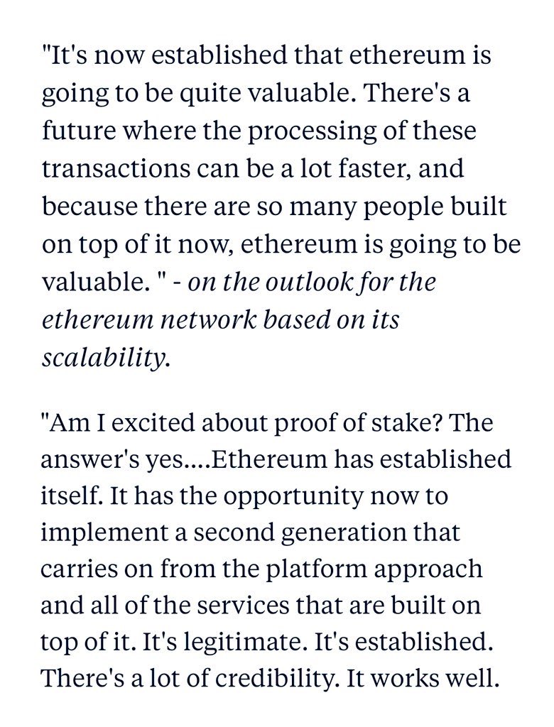 Jensen Huang (Nvidia’s founder): Ethereum is going to be valuable.

You (a midcurve crypto “investor”): Ethereum is worthless because it’s slower and not as scalable as alt-L1 no. 3125.