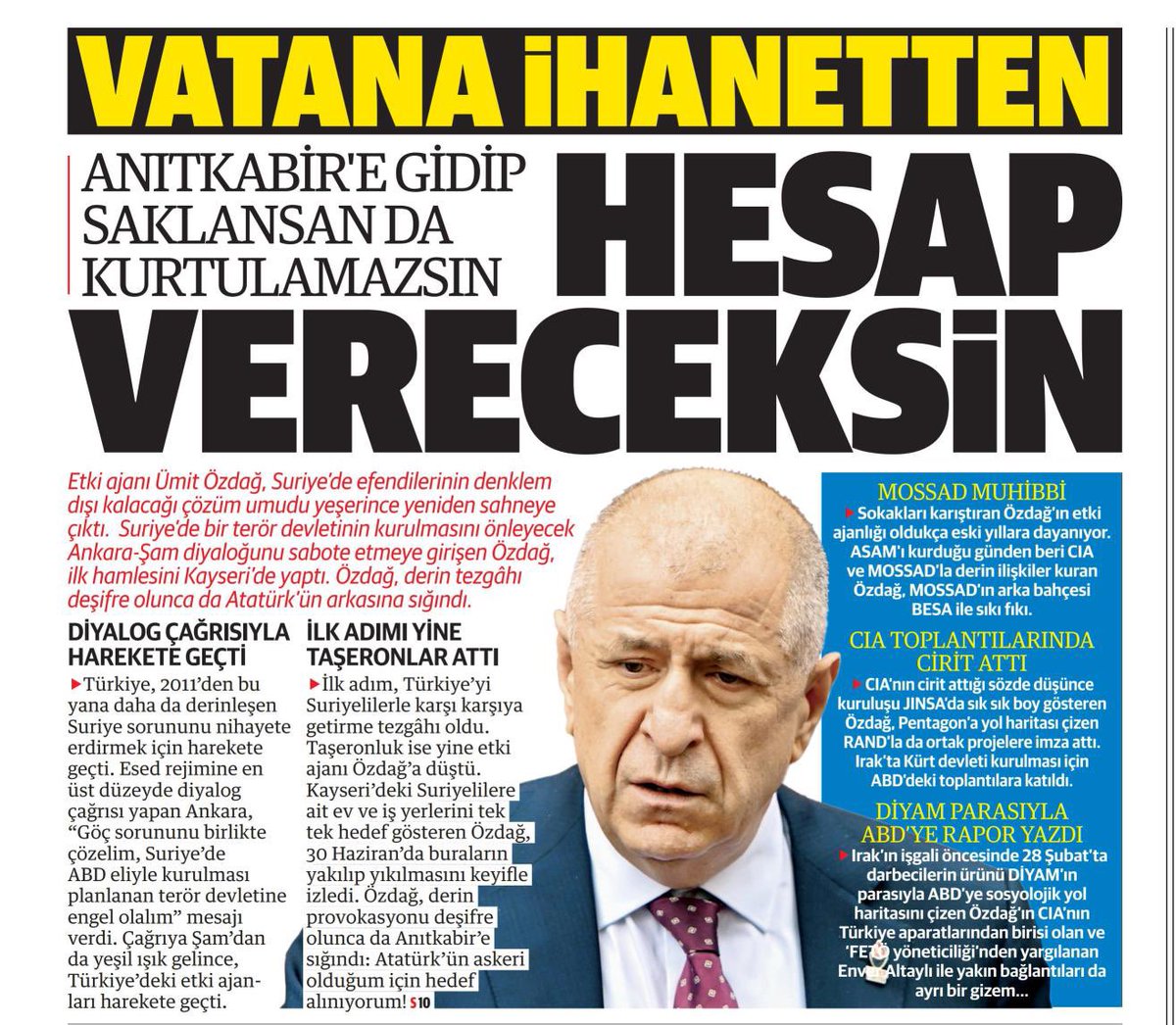 umitozdag's tweet image. İngiliz Muhipler Derneği yayın organı Yeni Şafak olmayan akli dengesini de yitirmiş görünüyor. Ümit Özdağ, Türkiye-Suriye anlaşmasını sabote ediyormuş. Amacı Kürdistan’ın kurulmasını sağlamakmış. Allah bazılarına beyin yerine TEZEK vicdan yerine PİSLİK verince böyle oluyor. 
Ümit…