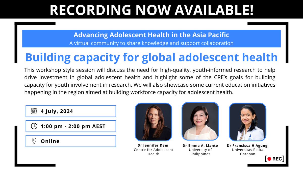 Centre for Adolescent Health (CAH) tweet media