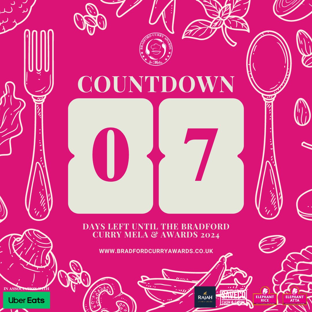 🍛 Only 7 days until the #BradfordCurryMela! Prepare to taste the best curry and enjoy a weekend of fun! 🥘 #BCAM2024