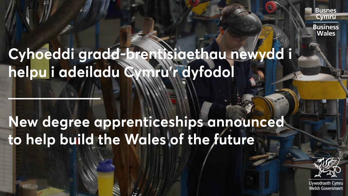 The <a href="/WelshGovernment/">Welsh Government</a> and 3 universities launch fully funded 4-year degree apprenticeships in Construction Management, Civil Engineering, Quantity Surveying, Building Surveying, and Real Estate.

Vital for sector's need for 11,000 more workers by 2028.
👇🏼
businesswales.gov.wales/news-and-blog/…