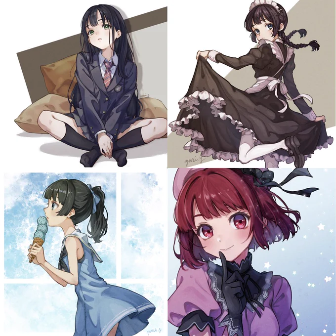 #作風が気に入ったらフォローしてください 黒髪の女の子をたくさん描いてます。ごくまれに二次創作もします 