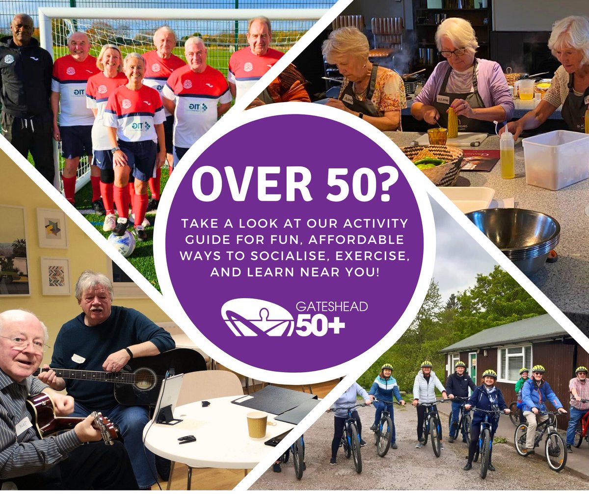 If  you're aged 50+ and are looking for ways to stay active, meet people,  and learn new skills, we have great news!  There are loads of activities  available all across Gateshead.  Take a look at our activities guide to see what's on near you:  gatesheadopa.org.uk/whats-on/gates…