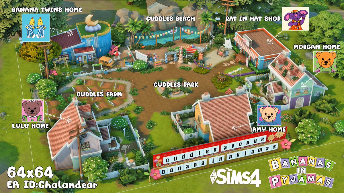 Chalandear's tweet photo. 🍌Banana in pyjamas🍌
🏡Cuddles Avenue(nocc)
🌳64x64 🏠 5
🌻EA ID: Chalandear
#thesims4 #เดอะซิมส์4 #showusyourbuilds #bananainpyjamas #chalandear https://t.co/LHv3PbTQZA