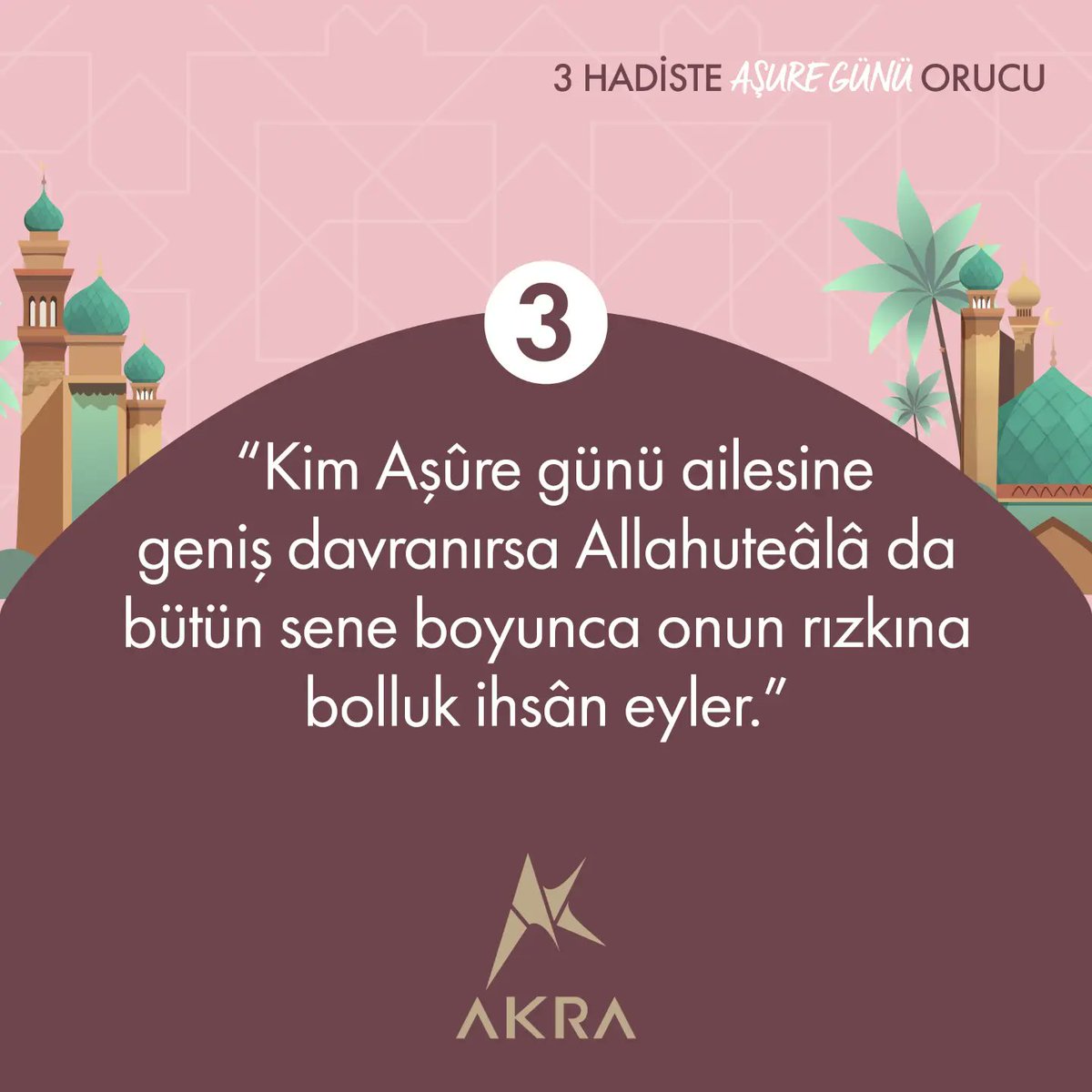 3 Hadiste Aşure Günü Orucu
‘’Ramazan’dan sonra en faziletli oruç, Allah’ın ayı olan Muharrem’de tutulan oruçtur.’’
-Hadis-i Şerif

#Hicri1446 #hadis #tavsiye #fırsat #muharrem #10Muharrem #aşura #aşuregünü #oruç #sevgi #aile #ikram