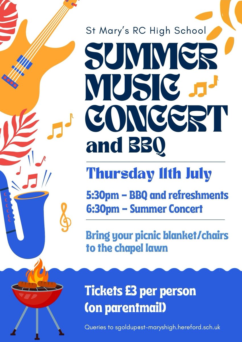 Rehearsals are going well for the summer concert tonight!

Keeping an eye on the weather - we will make a decision about whether it is indoors or outdoors at lunchtime!

#teamstmarys #stmarysmusic