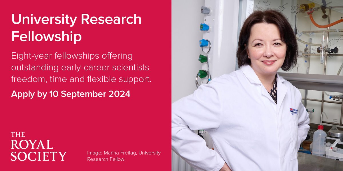 The Royal Society's University Research Fellowships are now open for applications. This scheme provides the opportunity for outstanding early-career researchers to build an independent career and pursue cutting-edge science. Find out more: #RSGrants royalsociety.org/grants/univers…