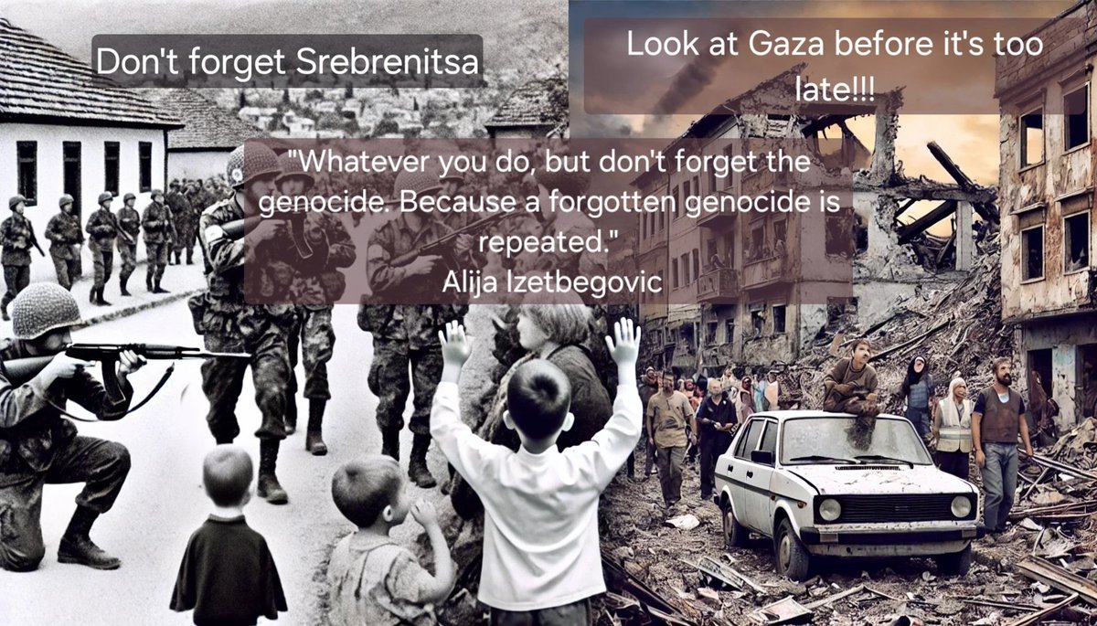 Dün #Srebrenitsa yı unuttuk bugün aynı soykırım #GazaGenocide de... Uyanmak mı zor geliyor, görmezden gelmek mi daha kolay... Yazık ki ne yazık hepimize...
