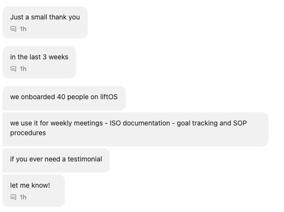 Sweet morning. #buildinpublic  🚀 liftOS.io