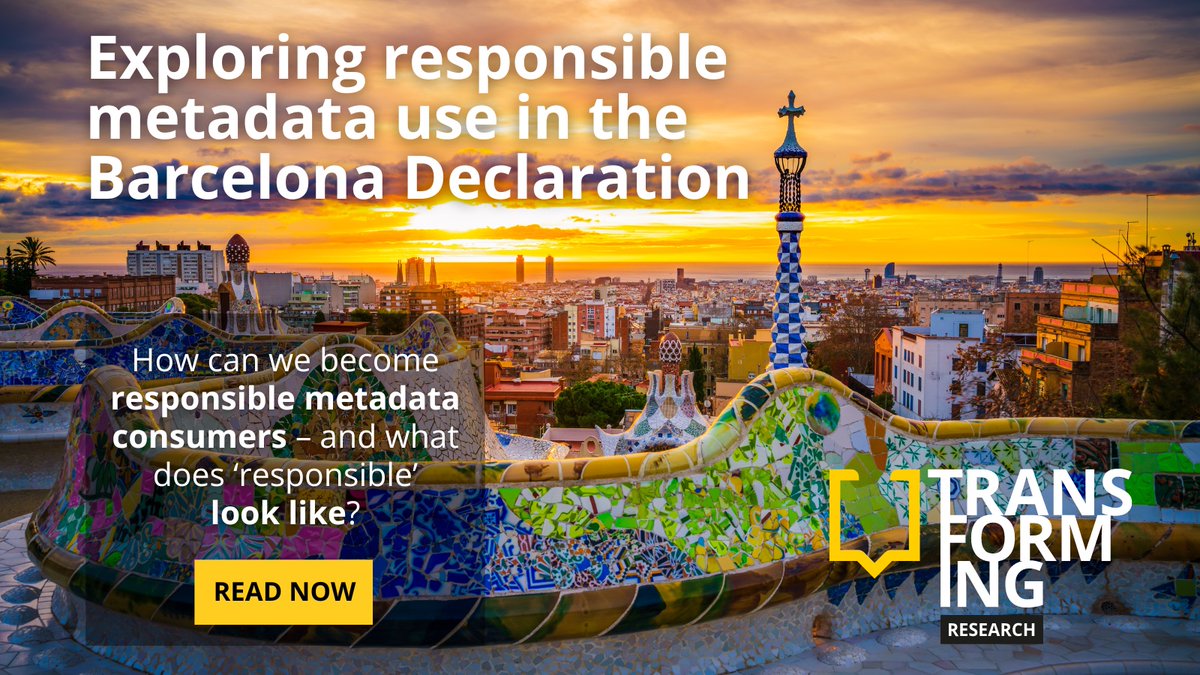 Digital Science (@digitalsci) on Twitter photo 📣 NEW blog post: Our VP Research Futures, Simon Porter <a href="/sjcporter/">Simon Porter is no longer active here</a>, explores what it means to be a responsible #metadata consumer, following the release of the <a href="/BarcelonaDORI/">Barcelona Declaration on Open Research Information</a> #BarcelonaDeclaration.
Read his #TLDR post now: ow.ly/LPiH50SzrK8
#ResearchTransformation 📣 NEW blog post: Our VP Research Futures, Simon Porter <a href="/sjcporter/">Simon Porter is no longer active here</a>, explores what it means to be a responsible #metadata consumer, following the release of the <a href="/BarcelonaDORI/">Barcelona Declaration on Open Research Information</a> #BarcelonaDeclaration.
Read his #TLDR post now: ow.ly/LPiH50SzrK8
#ResearchTransformation