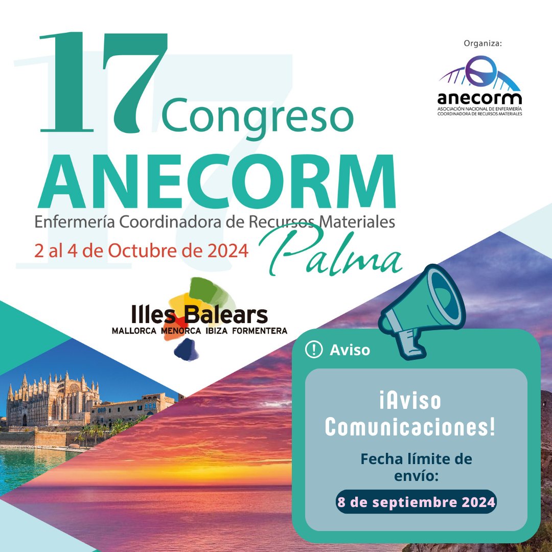 ¡No te pierdas la oportunidad de compartir tu conocimiento! 🌟 Participa enviando tus comunicaciones al #17ANECORM. 📚✨ Juntos, avanzamos en la visibilidad de las enfermeras de RRMM. ¡Participa! 🗣️ #investigacion #Enfermeria #Innovacion 
Ver normativa ⬇️💻anecorm.org/congreso2024/c…