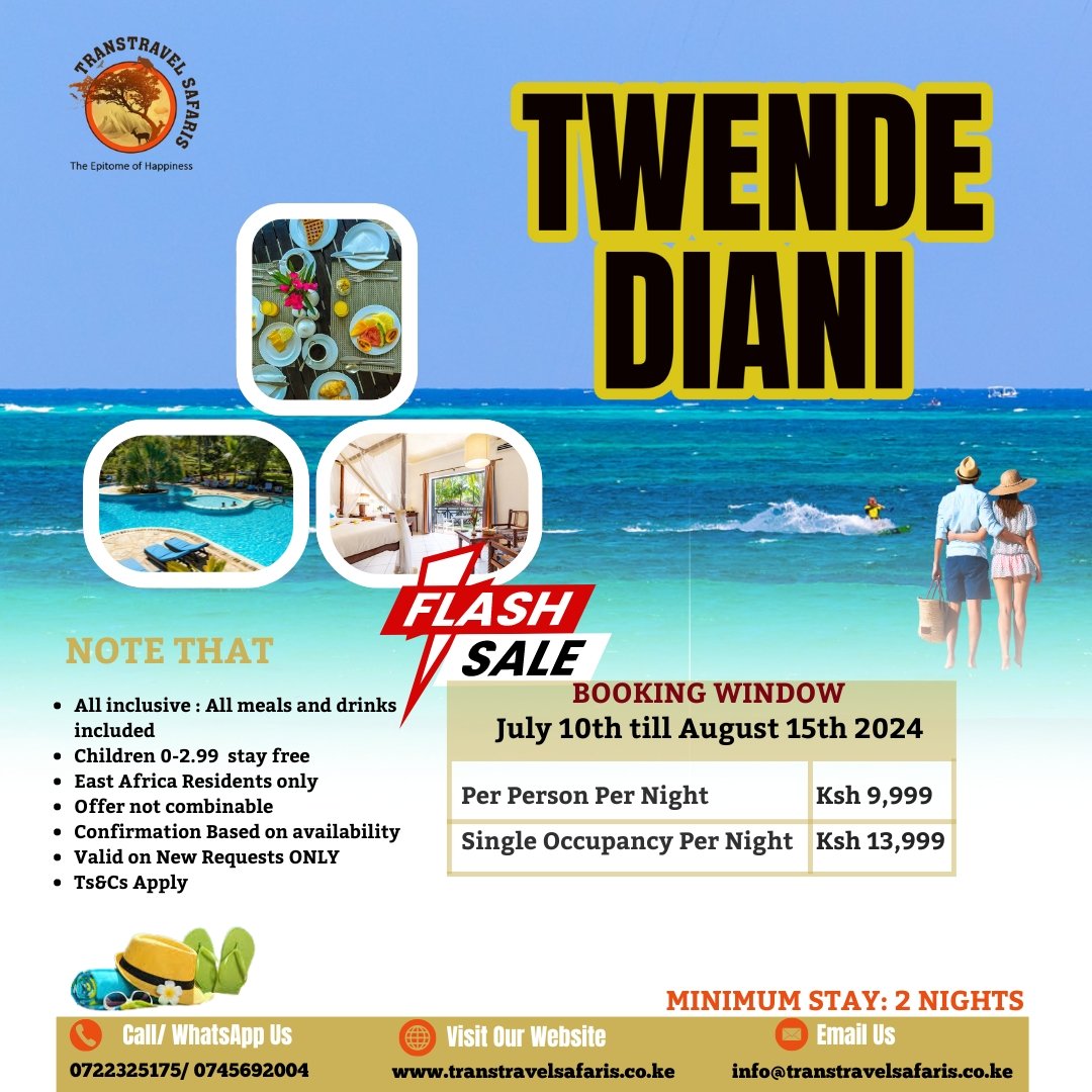 Ttranstravel's tweet photo. Flash Sale Offer!
𝐅𝐎𝐑 𝐁𝐎𝐎𝐊𝐈𝐍𝐆: -
📞𝑪𝒂𝒍𝒍/𝑾𝒉𝒂𝒕𝒔𝑨𝒑𝒑: 0722325175 / 0745692004/ 0113023551 https://t.co/g1jRuzaBzq