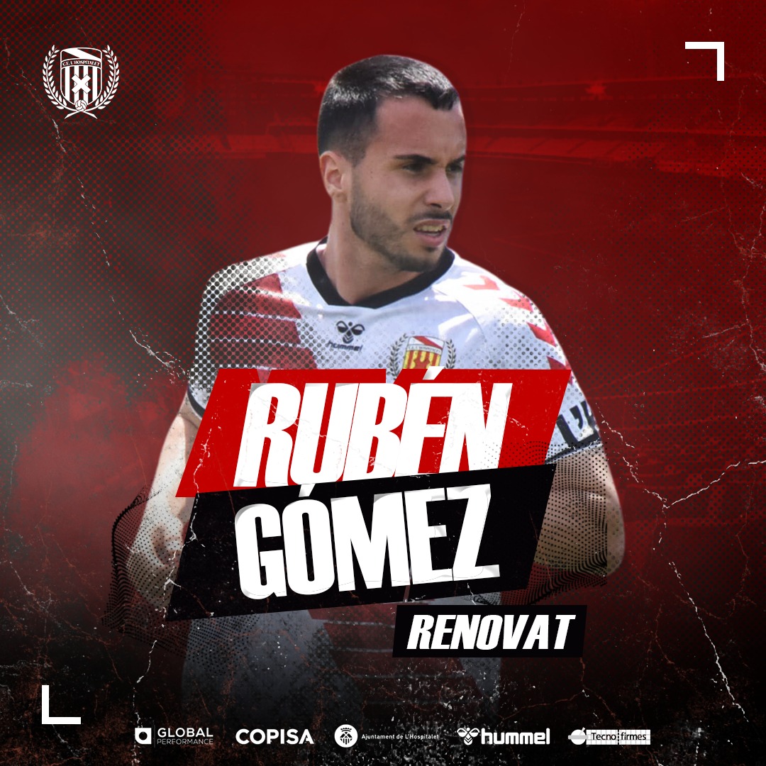 [RENOVACIÓ]

Un altre dels jugadors del <a href="/FilialCELH/">Filial CE L'Hospitalet</a> que s'ha guanyat el lloc al primer equip és el lateral dret, Rubén Gómez. Felicitats, Rubén!

#CELH2425