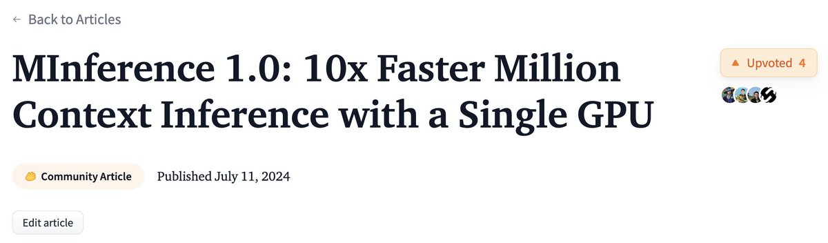liyucheng_2's tweet photo. Read this blog to learn how dynamic sparse attention in MInference 1.0 enables a single GPU processes 1M context 10x faster.
https://t.co/Fp8byLcWdW
#LLMs #mlsys #TTFT