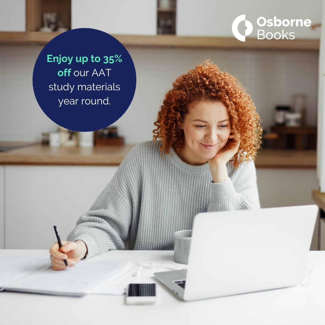 OsborneBooks's tweet image. Looking to start your next AAT module? 💭

Get started today with our leading study materials 🏆 #AAT #AATStudent #AATExam

Shop our range here: brnw.ch/21wLeIq