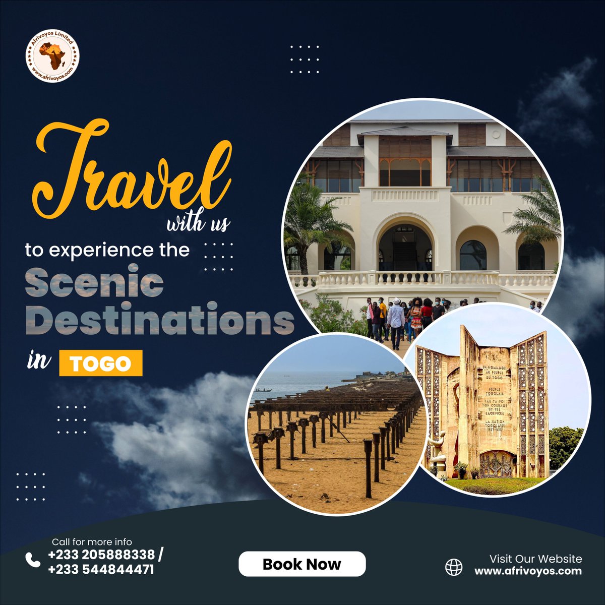 afrivoyos's tweet photo. Immerse Yourself in the Serene Beauty of Togo's Scenic Destinations! 🌍✨ From the breathtaking landscapes of Mount Agou to the tranquil shores of Lake Togo, and the mystical allure of Akodessewa Fetish Market, our curated tours offer a perfect blend of adventure.
#togotravel https://t.co/4mctHerUj5