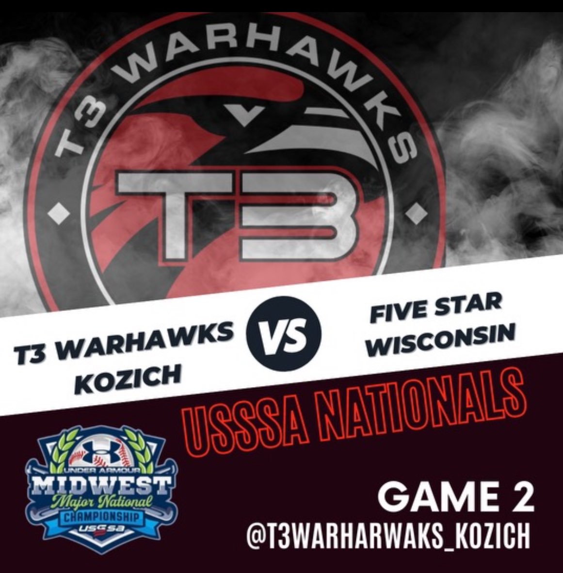 T3 Warhawks Kozich (@t3kozich) on Twitter photo Game 2 of the Bullpen <a href="/USSSA/">USSSA</a> Under Armour Nationals
ποΈ July 11th
β° 8am
π Five Star Wisconsin
ποΈ Indy Sports Park
π Indianapolis, IN
SP β29- <a href="/Kanemurray_15/">Kanemurray_15</a> ( 3-1)
HS- Undecided
<a href="/T3_Warhawks/">T3 Warhawks</a> <a href="/T3Warhawks_Rua/">@T3Warhawks_Rua</a> <a href="/IndianaUsssa/">Indiana USSSA Baseball</a> Game 2 of the Bullpen <a href="/USSSA/">USSSA</a> Under Armour Nationals
ποΈ July 11th
β° 8am
π Five Star Wisconsin
ποΈ Indy Sports Park
π Indianapolis, IN
SP β29- <a href="/Kanemurray_15/">Kanemurray_15</a> ( 3-1)
HS- Undecided
<a href="/T3_Warhawks/">T3 Warhawks</a> <a href="/T3Warhawks_Rua/">@T3Warhawks_Rua</a> <a href="/IndianaUsssa/">Indiana USSSA Baseball</a>