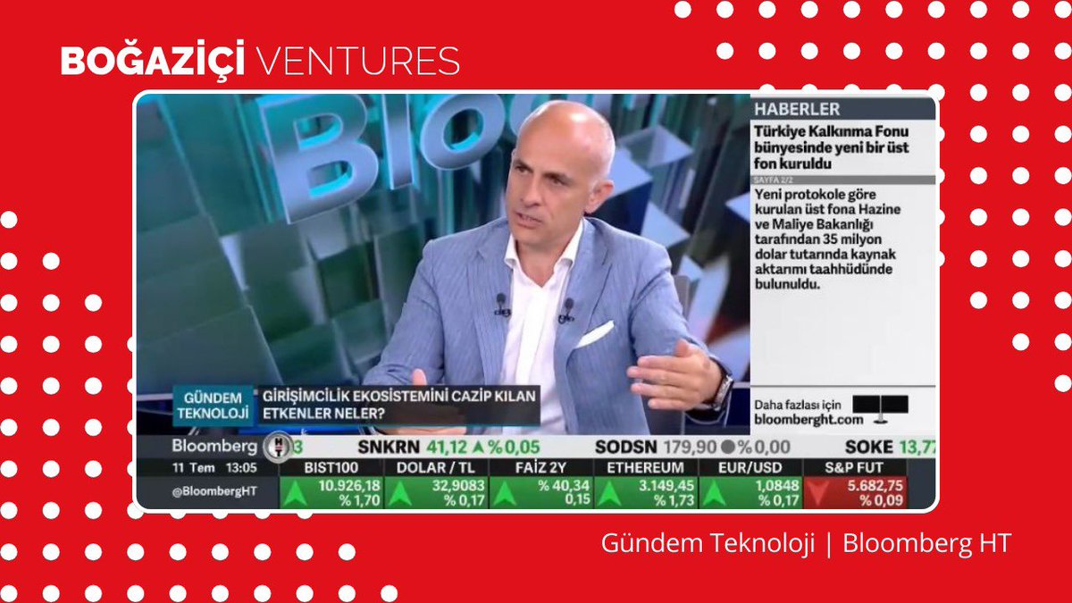 🚀 Boğaziçi Ventures Yönetici Ortağı ve CEO'su Barış Özistek, Bloomberg HT’de Hande Berktan’ın sunmuş olduğu Gündem Teknoloji programının konuğu oldu!