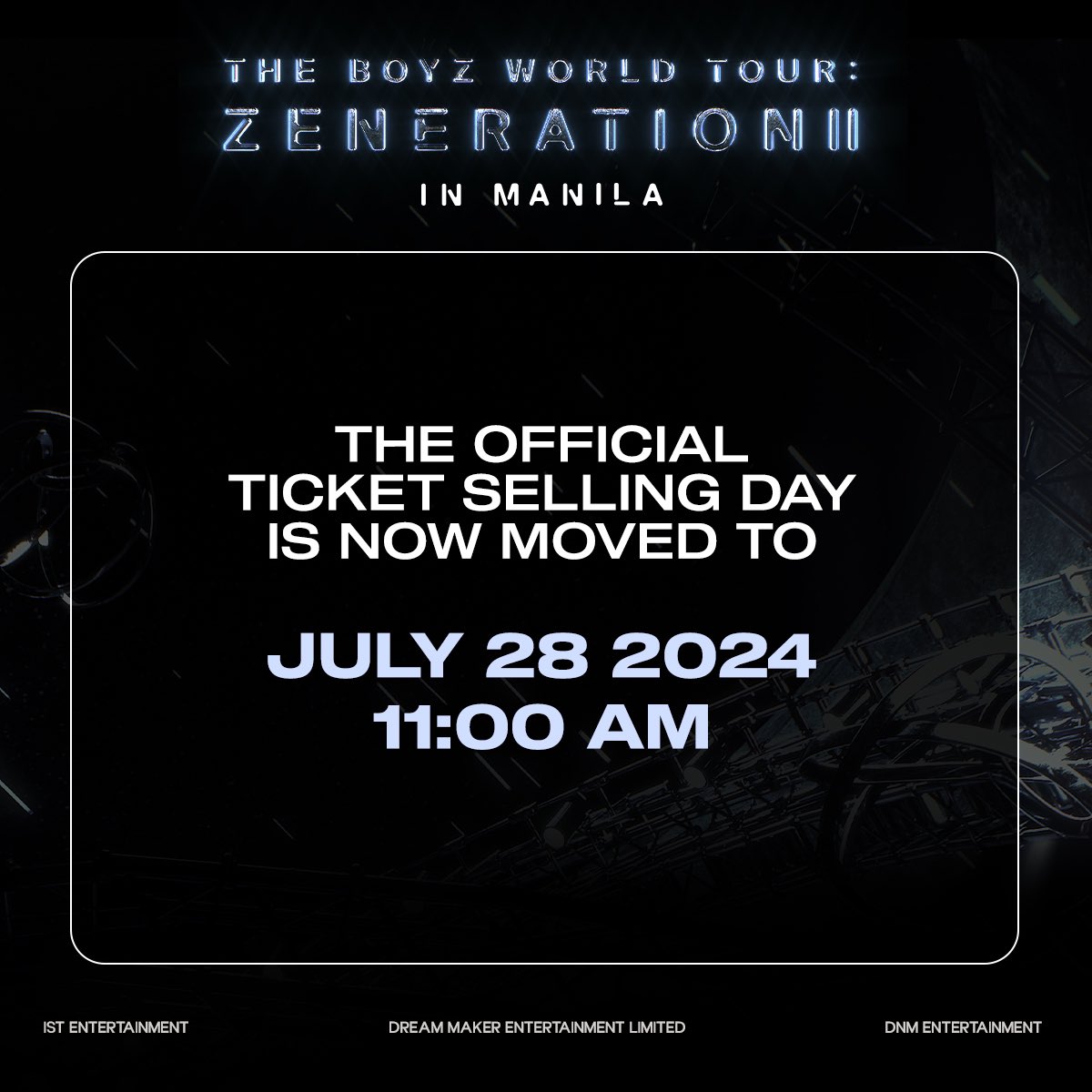 philconcerts's tweet photo. Request granted! Ticket selling for THE BOYZ WORLD TOUR: ZENERATION II in MANILA has been moved to JULY 28, 2024, at 11AM via SM Tickets outlets and https://t.co/QD5OEHEAcN 🎫

#ZENERATION2_MNL on August 25 at the MOA Arena by @dnmentph https://t.co/uF4PBfQ2sa