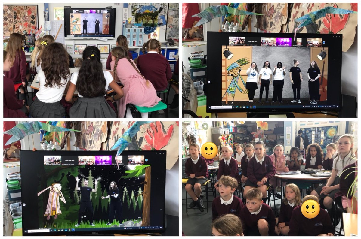 GomersalArt's tweet photo. Our children in Y4 have enjoyed taking part in a #CreateandSing zoom session with @ROHSchools this morning. We have loved listening to the singing and joining in with some of the songs. We were mesmerised with the video of the serpent. Thank you! @SandraDartnell @shapenortharts https://t.co/vmNI5JArYd