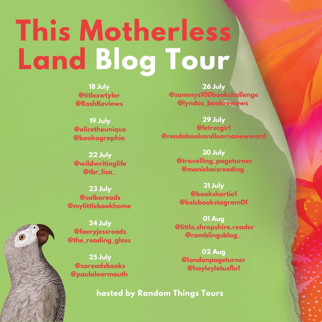 Nikki May (@nikkiomay) on Twitter photo #ThisMotherlessLand is out ONE WEEK today - eek!
I'm thrilled that <a href="/RandomTTours/">Random Things Tours 🇺🇦</a>, run by the wonderful <a href="/annecater/">Anne Cater 🇺🇦 🏳️🌈</a> is doing my Blog Tour which starts launch day.
Thank you <a href="/alisonbarrow/">Alison Barrow</a> for this and everything.
🦜💚🦜💚🦜💚 #ThisMotherlessLand is out ONE WEEK today - eek!
I'm thrilled that <a href="/RandomTTours/">Random Things Tours 🇺🇦</a>, run by the wonderful <a href="/annecater/">Anne Cater 🇺🇦 🏳️🌈</a> is doing my Blog Tour which starts launch day.
Thank you <a href="/alisonbarrow/">Alison Barrow</a> for this and everything.
🦜💚🦜💚🦜💚