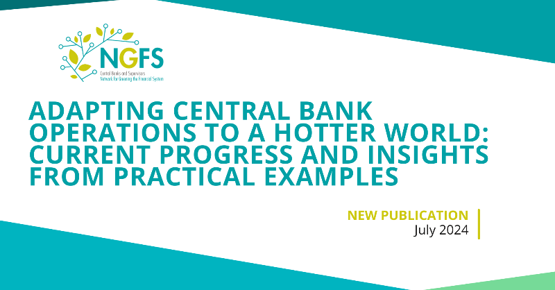 NGFS_'s tweet photo. 📗 Today, the #NGFS has published a report on the recent progress made with integrating climate-related considerations into #monetarypolicy operations.

💡 It provides practical insights to other #centralbanks that may seek to adjust their operations.

Find out more ⬇️