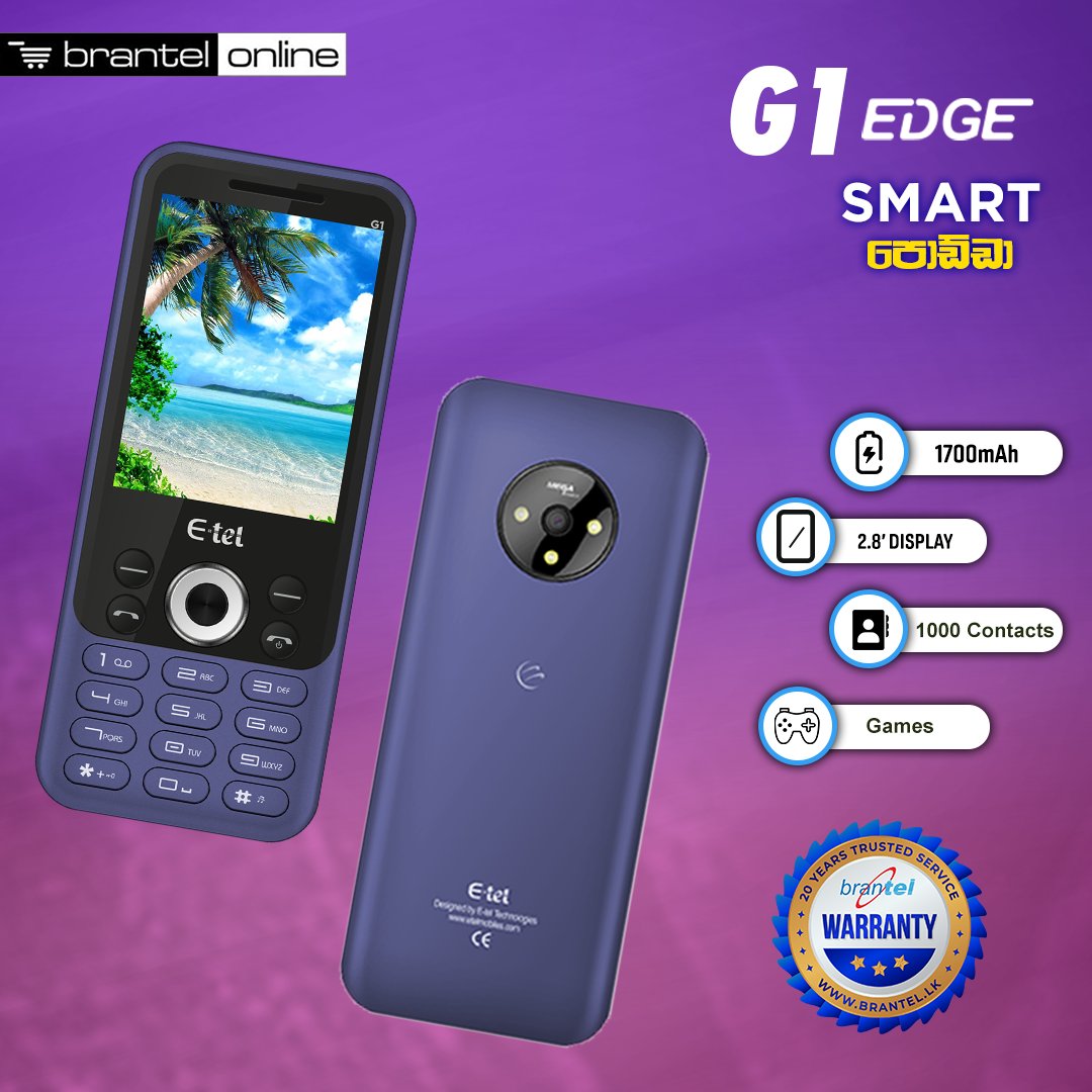 BrantelLanka's tweet image. Click here for detailed specifications and to purchase online with a special discount brantelonline.com/E-tel-g1
#FeaturePhone #keypadphone #basicphone #valueformoney #TrustedWarranty