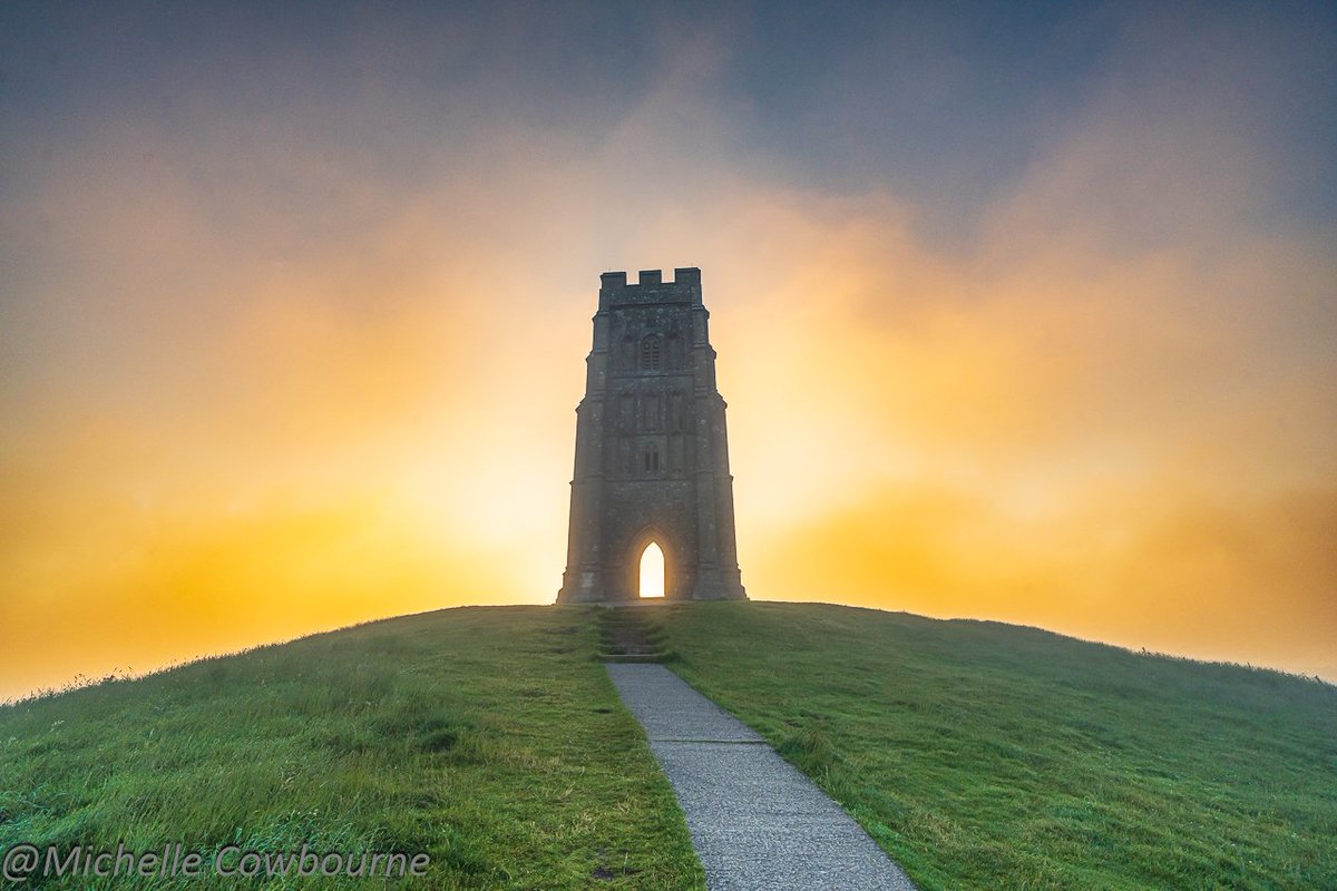 This morning's sunrise on Glastonbury Tor.