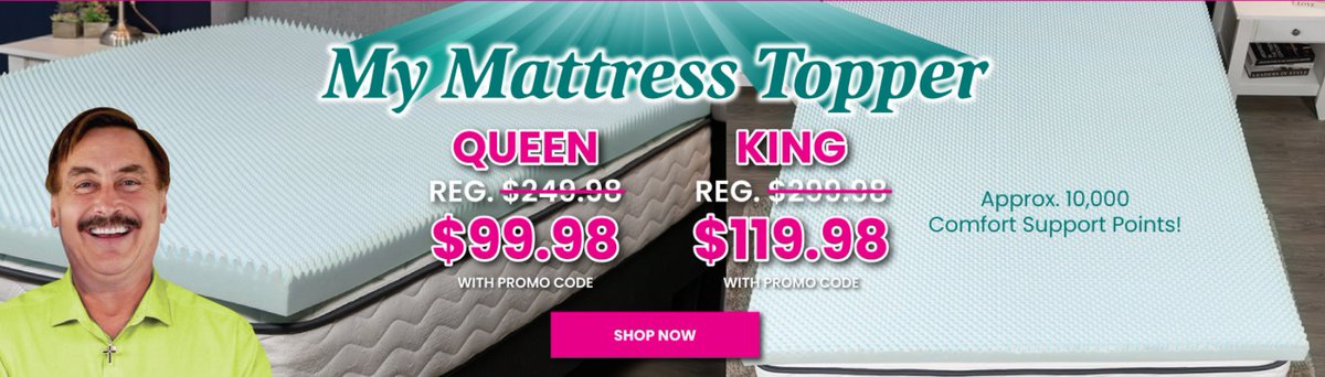 SeanHannityCode's tweet image. Mypillow Coupons &amp;amp; Promo Codes | July 2024
Save at #MyPillow with active coupons &amp;amp; promos verified by our experts. Choose the best offers &amp;amp; deals starting from 33% to 88% off for July 2024!🥳☺️

couponthatwork.com/mypillow-promo…
Hurry up...........
#MyPillowpromocodes #Mypillowsummersale