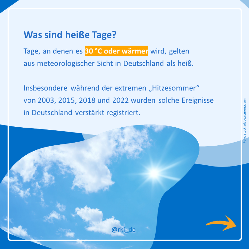 rki_de's tweet photo. 🆕 Wochenbericht zur hitzebedingten Mortalität
🔗 https://t.co/vGNYT7KYTe
Auch in diesem Sommer informiert das #RKI wöchentlich über die Auswirkungen der #Hitze auf die Sterblichkeit in 🇩🇪.
Was ist Hitze? Was ist eine Hitzewelle? Worauf sollte man achten? #wasisteigentlich ⬇️